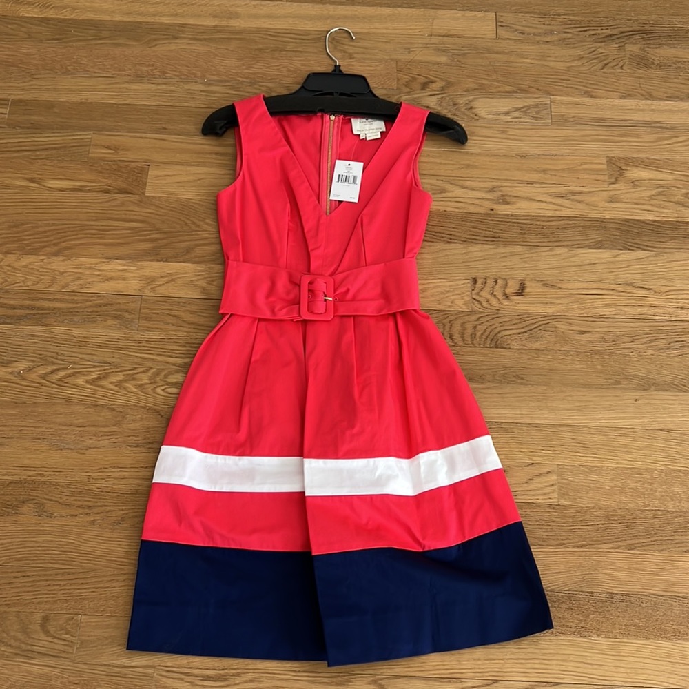 Kate Spade Sawyer Pink and Navy Dress